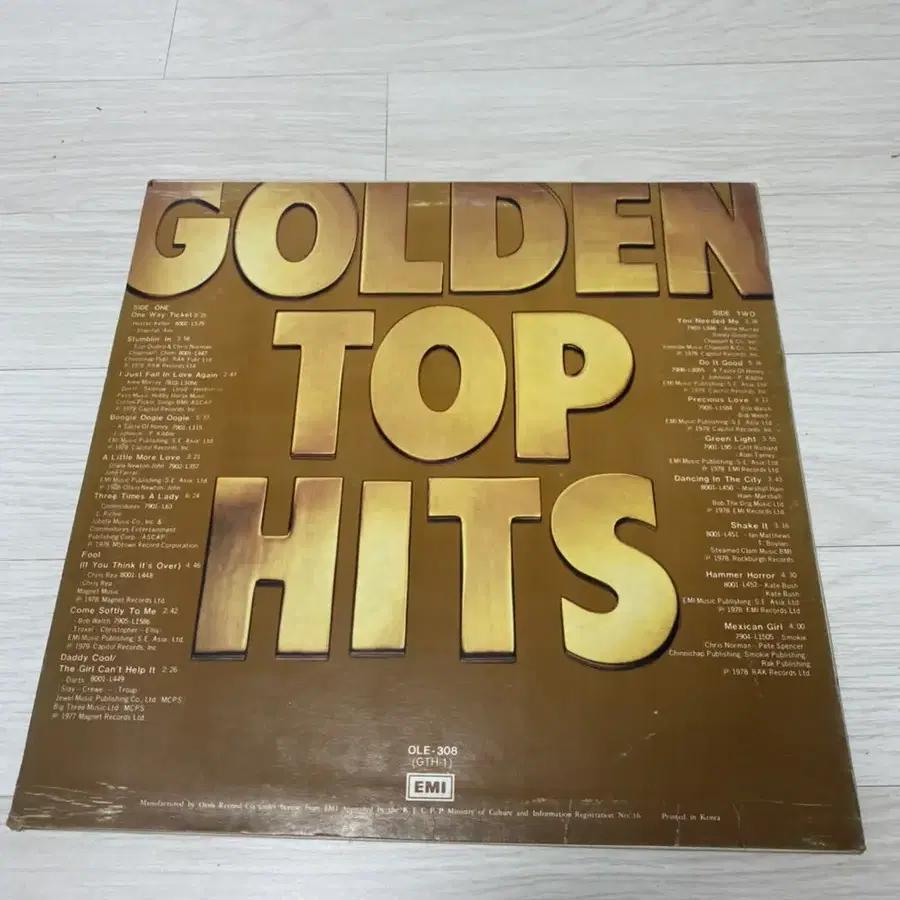 golden top hits (one way ticket) lp (lp판