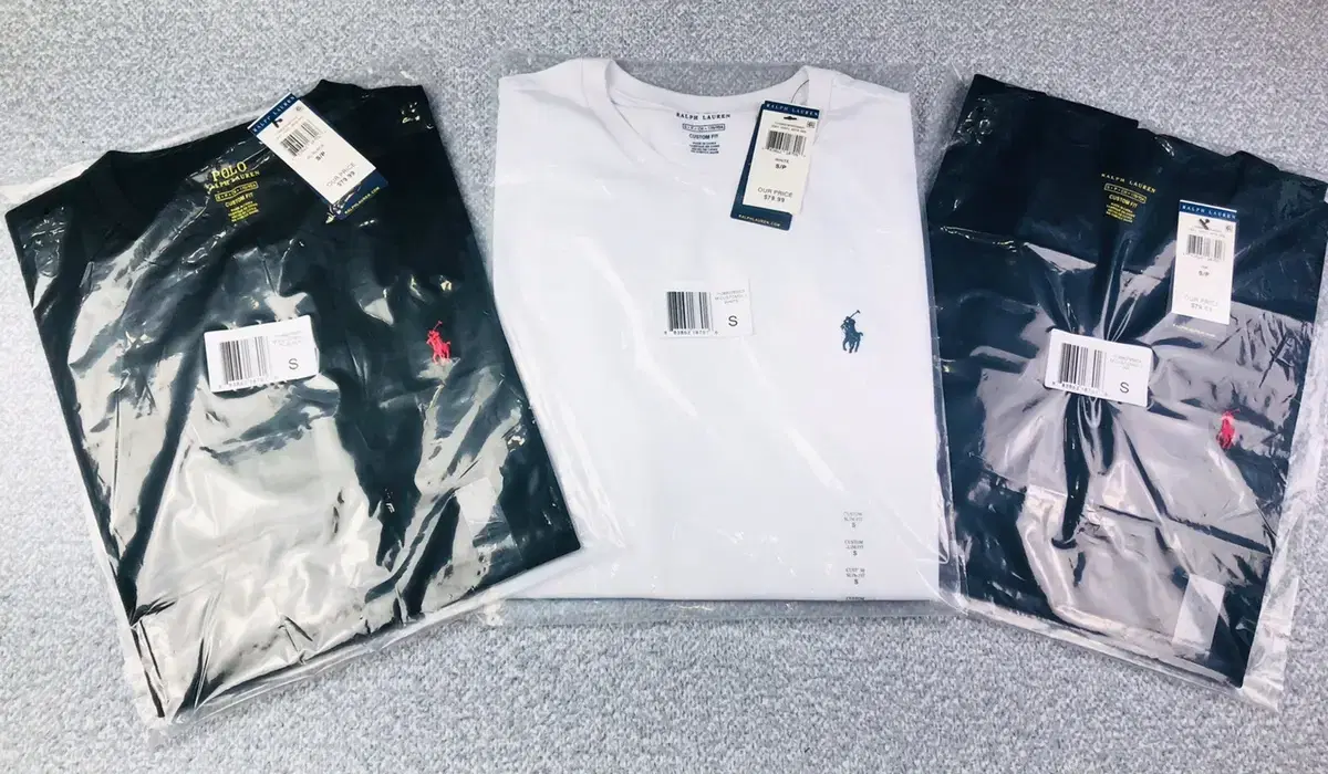 정품 폴로 랄프로렌 베이직 라운드 반팔 티셔츠 블랙 화이트 네이비