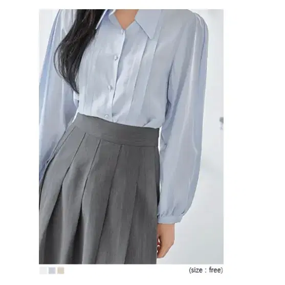 커먼유니크 Button pintuck blouse