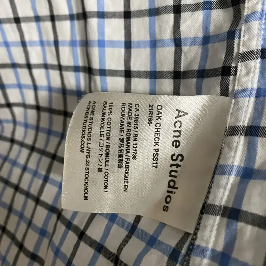 Acne Studio Oak Check Shirts