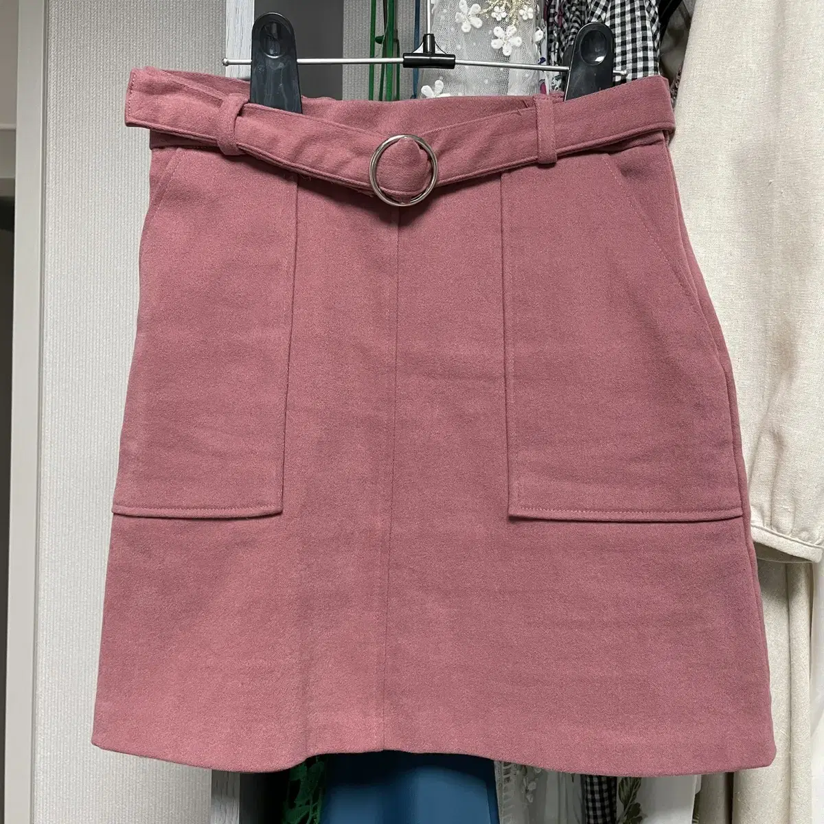 (Worn 1 time) Suede Pink Skirt