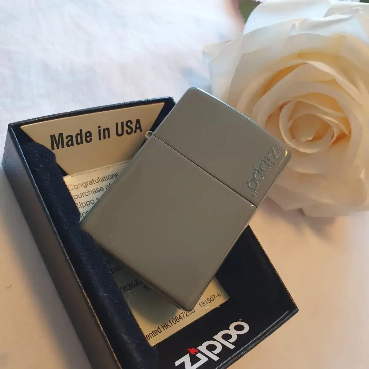 정품 49452ZL FLAT GREY ZIPPO LOGO