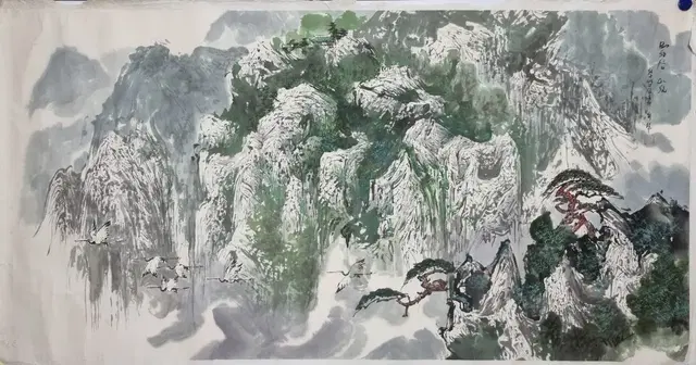 최우철화백/명품대작/산수화그림/북한그림/중앙미술창작사/묘향산의아침