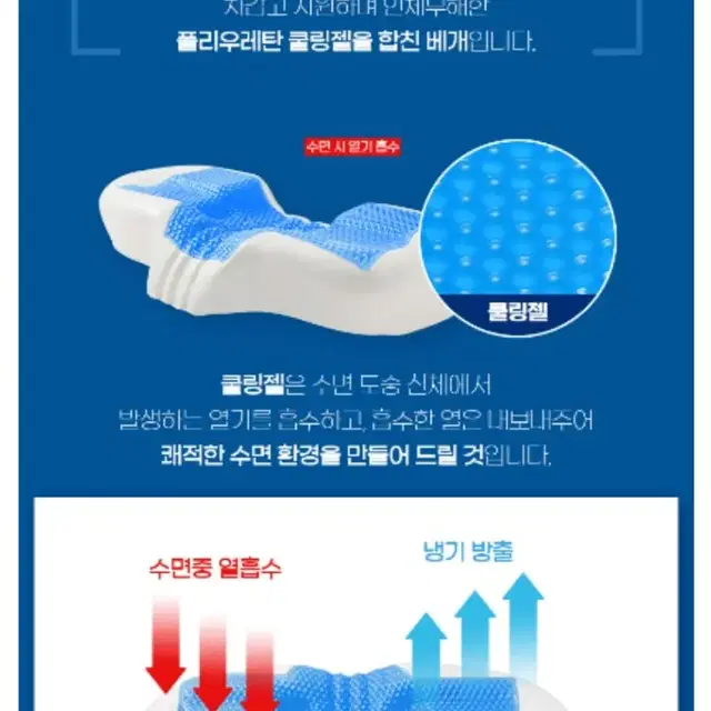 정품)몽벨리야르 아이스쿨 경추베개(블루)미개봉건강한 수면을 위한~Mo