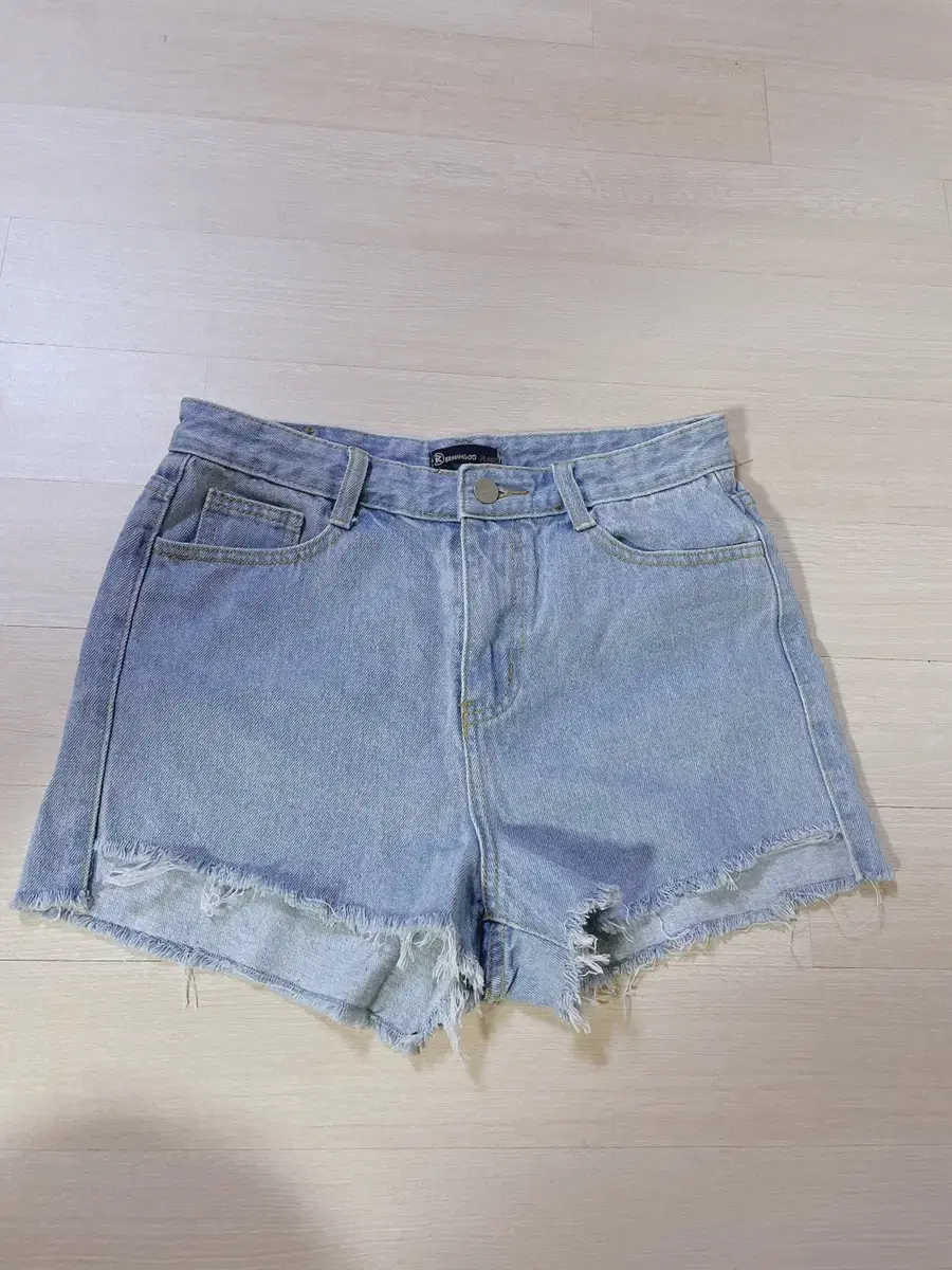 blue denim shorts