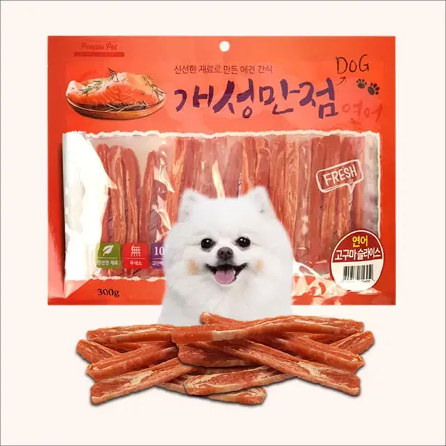 강아지간식 연어 고구마 슬라이스 300g