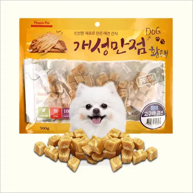 강아지간식 황태 고구마 큐브 300g