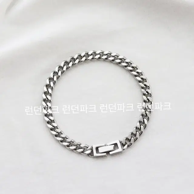 써지컬스틸 체인팔찌 버클타입 화이트 유광 7mm 8mm 10mm 12mm