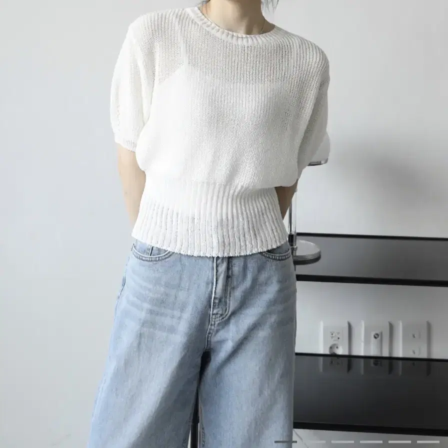 디오어 Puff Crop Half Knit_ivory