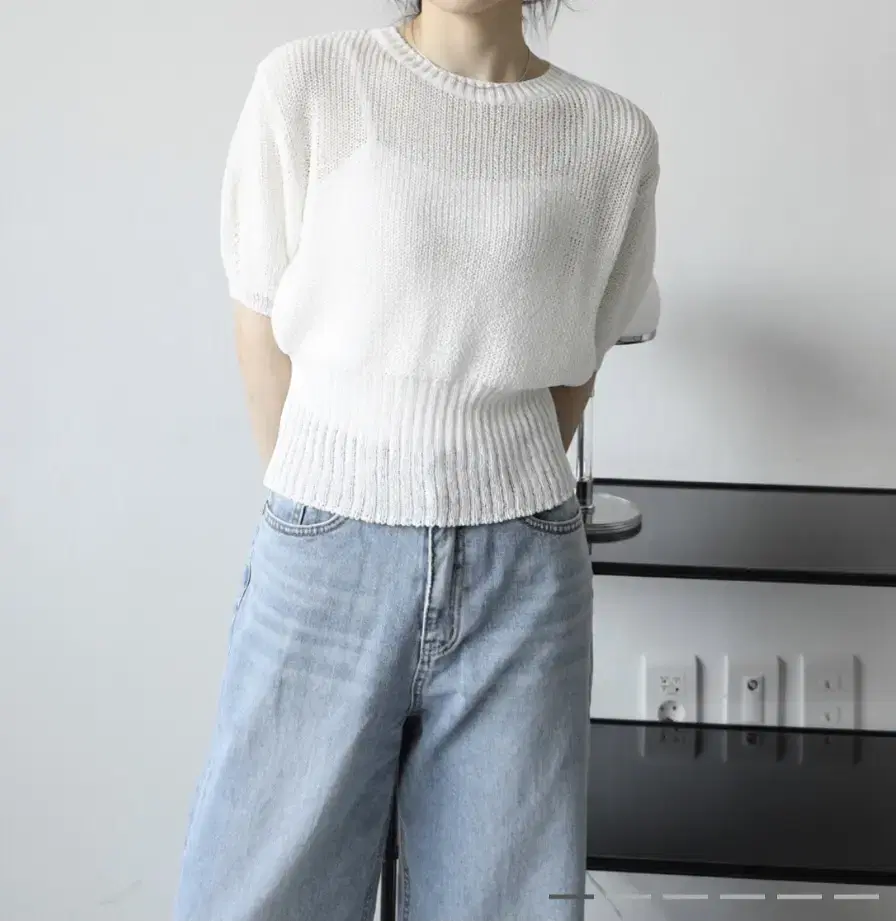 디오어 Puff Crop Half Knit_ivory