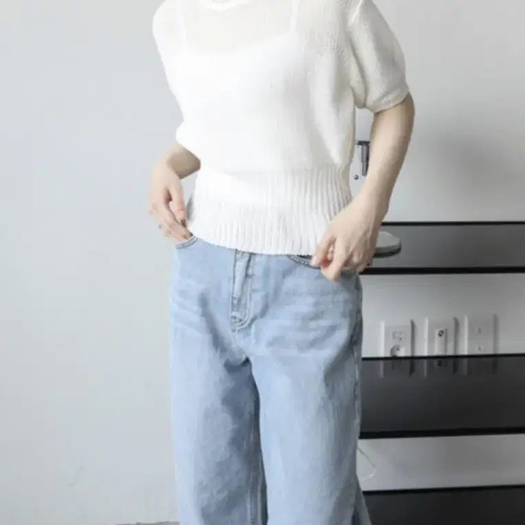 디오어 Puff Crop Half Knit_ivory