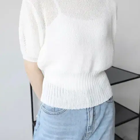 디오어 Puff Crop Half Knit_ivory