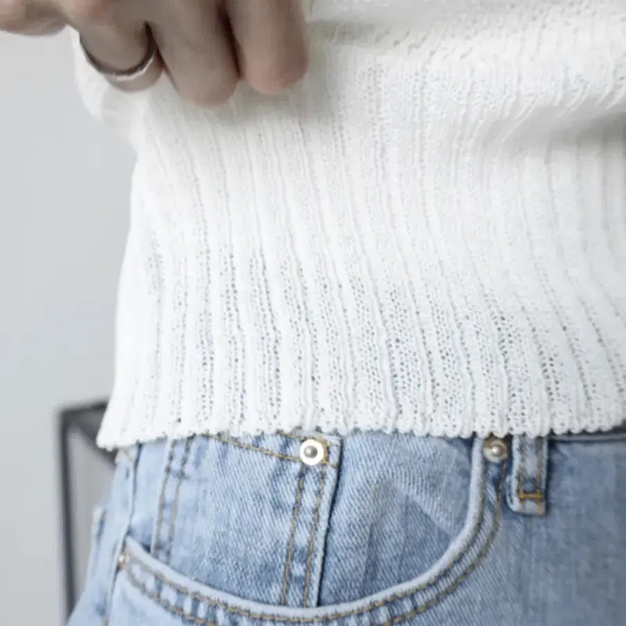 디오어 Puff Crop Half Knit_ivory