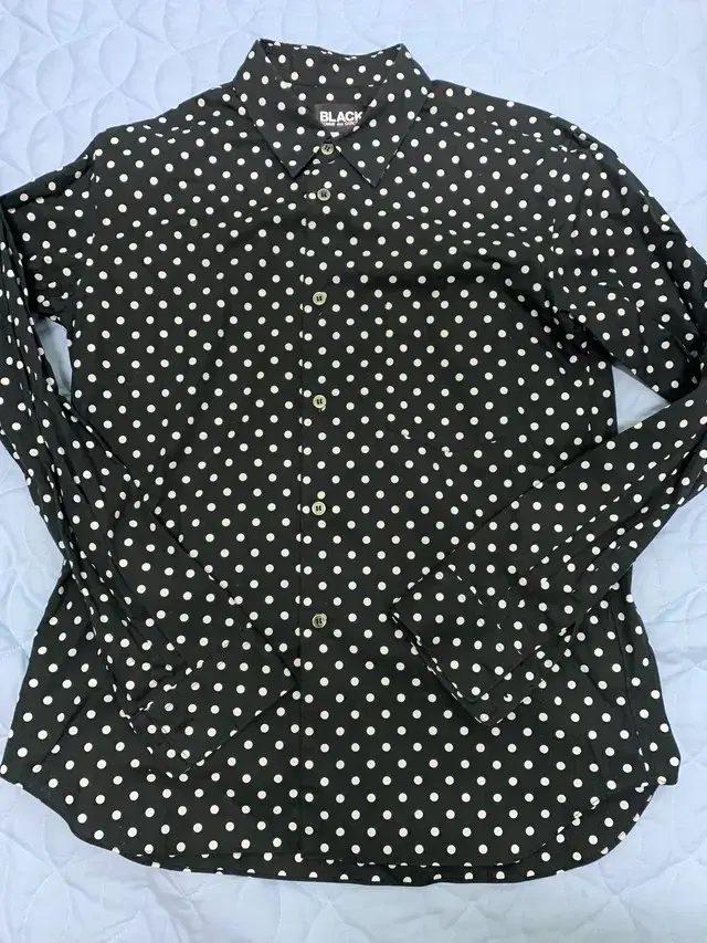 COMME des GARÇONS Dot-Printed Shirt, Black - Size M New