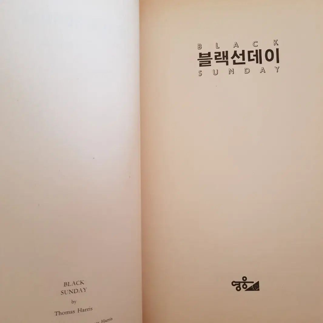 도서 책 '블랙 선데이' 토마스 해리스 도서출판 영웅 희귀품