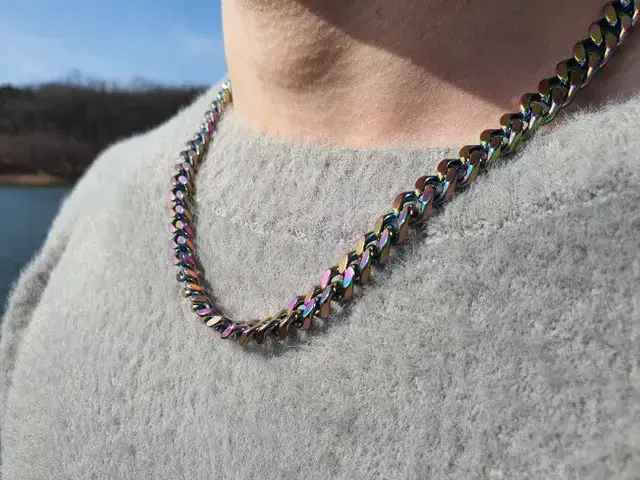 hologram, chain necklace, 6mm, 8mm, 2 locking methods