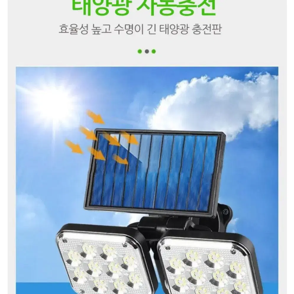 신형정품)120SMD LED태양열센서충전등 미개봉JD SOLAR SEN