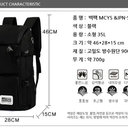 남여공용 백팩 슬링백 추가 증정 15인치 노트북 수납형 배낭 여행 캠핑