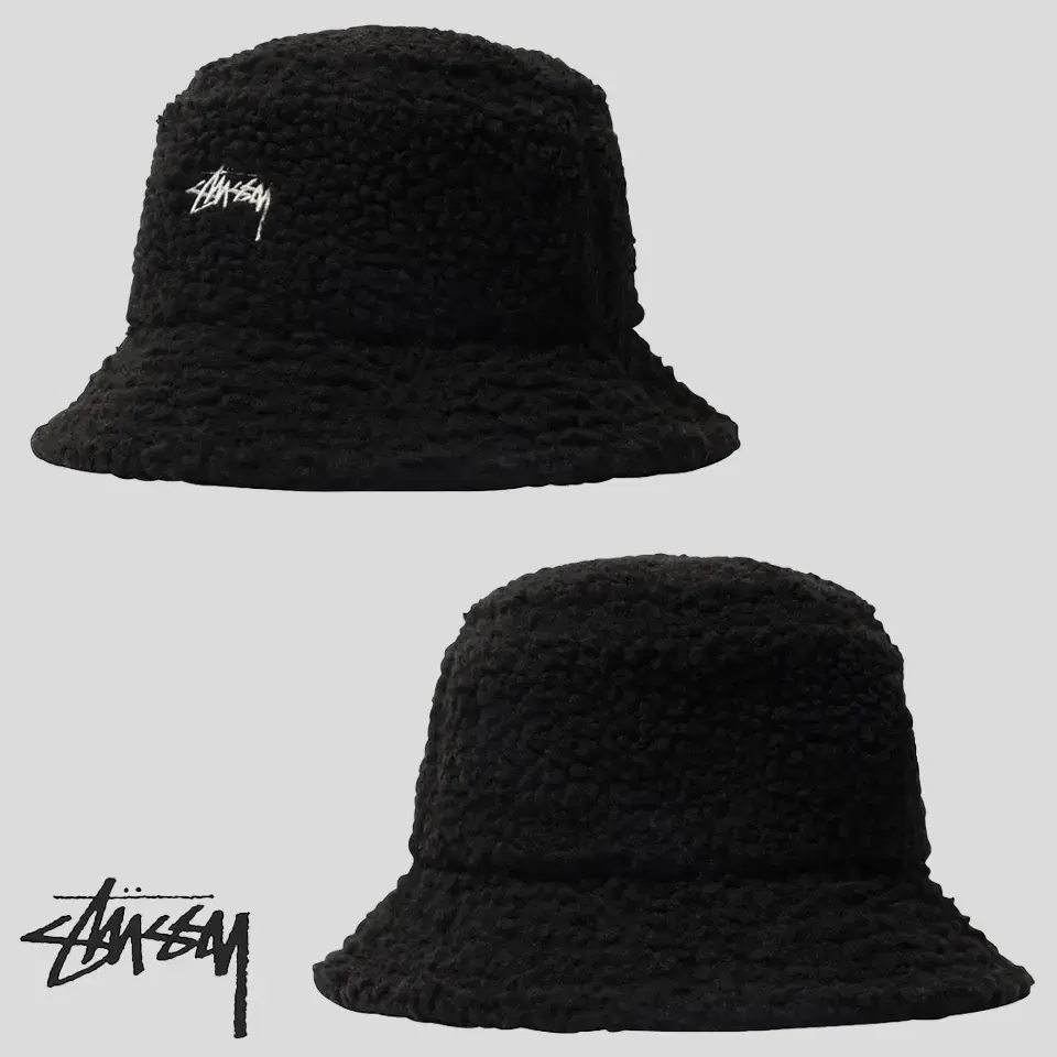 STUSSY SHERPA BUXKET HAT BLACK SIZE L/XL