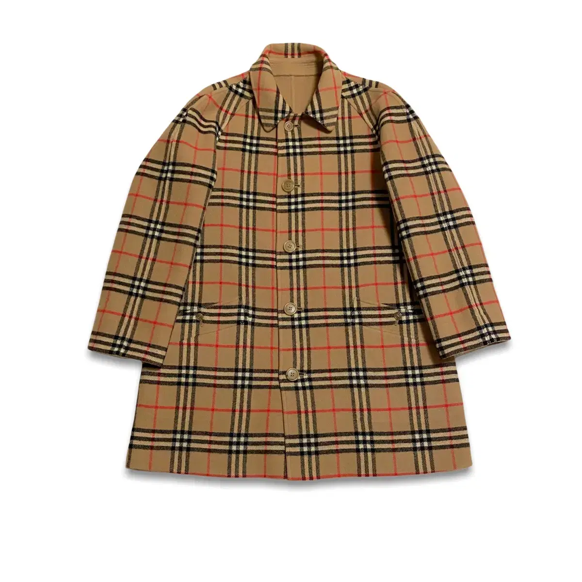 Genuine Burberry Reversible Double-faced Check Half Coat