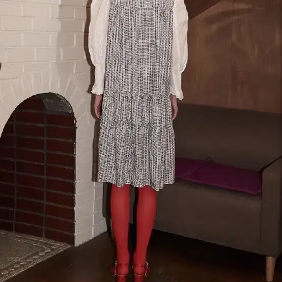 바이탈사인 원피스 Lace Puff Arm Collar Dress