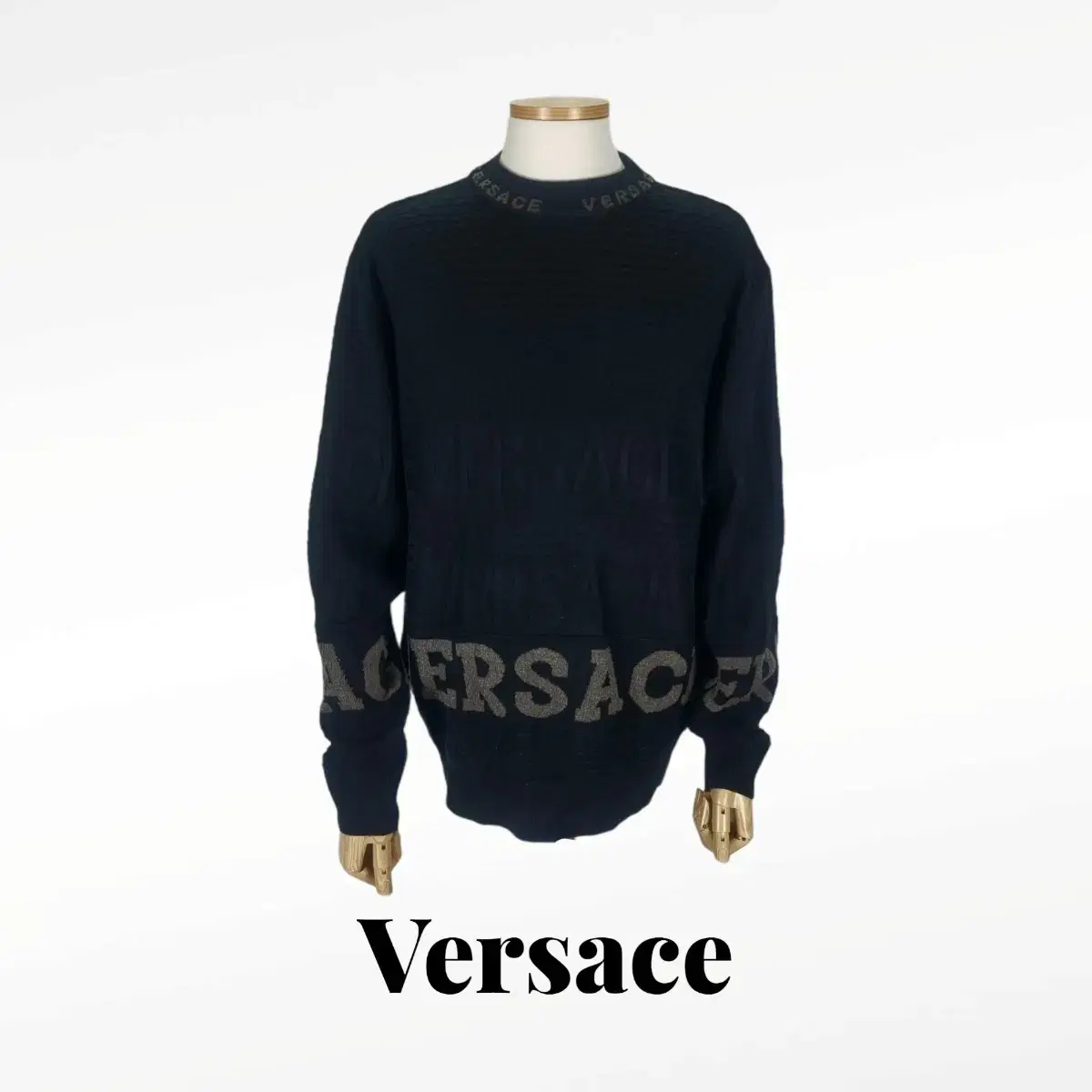 90s Versace Knit VERSACE Versace Spellout Big Logo Knit