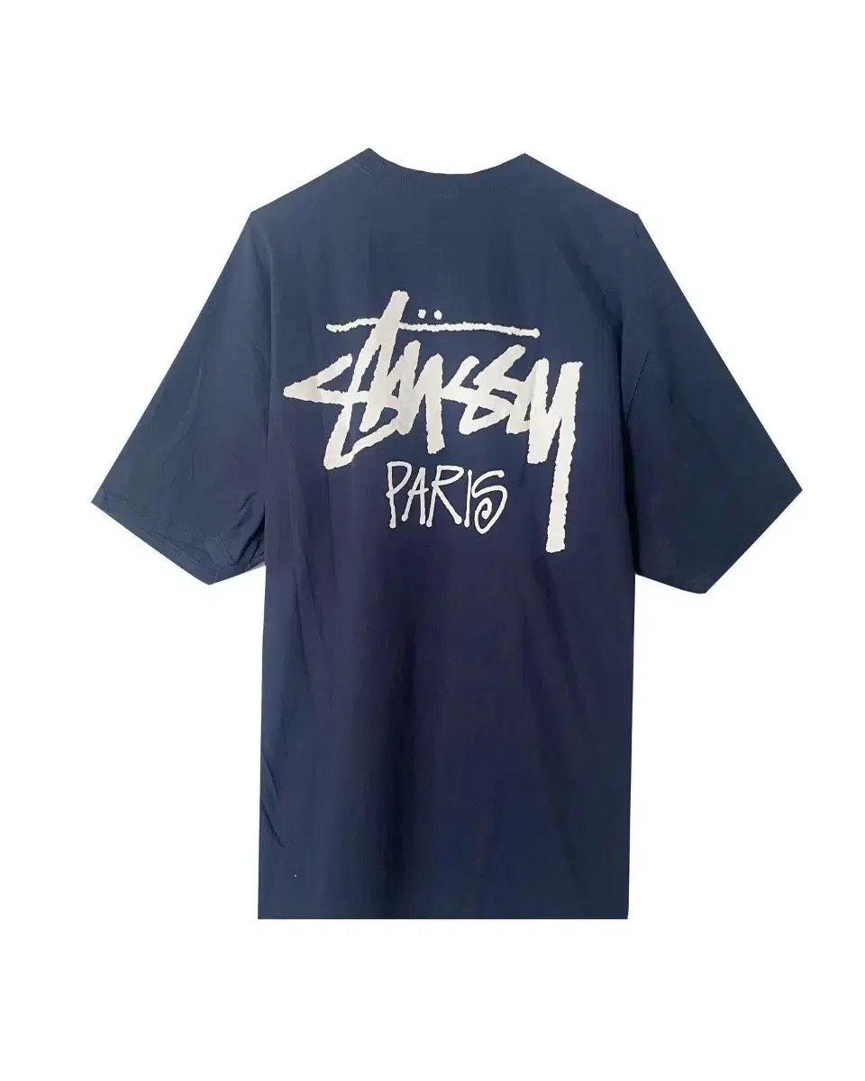 stussy paris navy 스투시 파리 네이비 반필 티셔츠 xl l