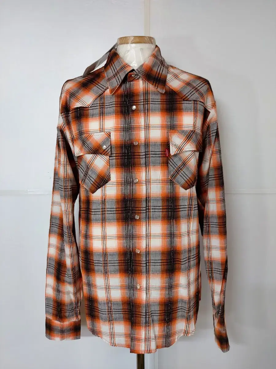 100)New) LEVI'S Levi's Long Sleeve Check ShirtMen