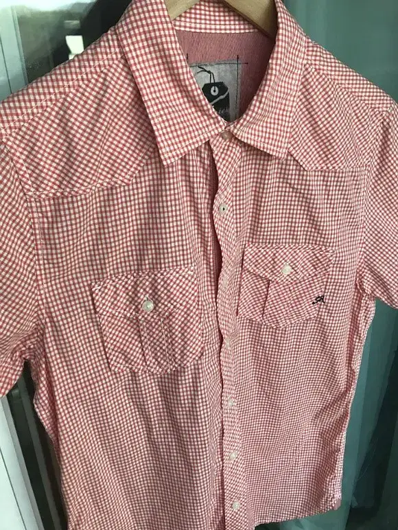 Series Slim 95 Casual Short Sleeve Shirt Orange Check Dandy