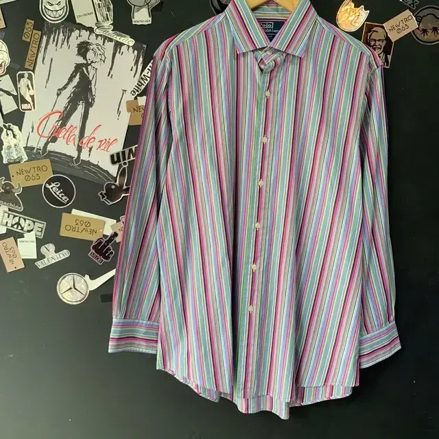 Polo Stripe Long Sleeve Formal Shirt XL 105