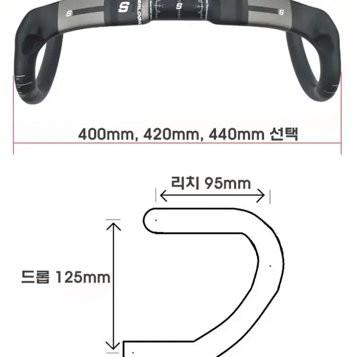 make speed 자전거 에어로 카본 드롭바 (싸이클드롭바)