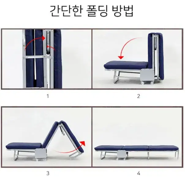 새상품 이동식 접이식침대/간이침대 3단