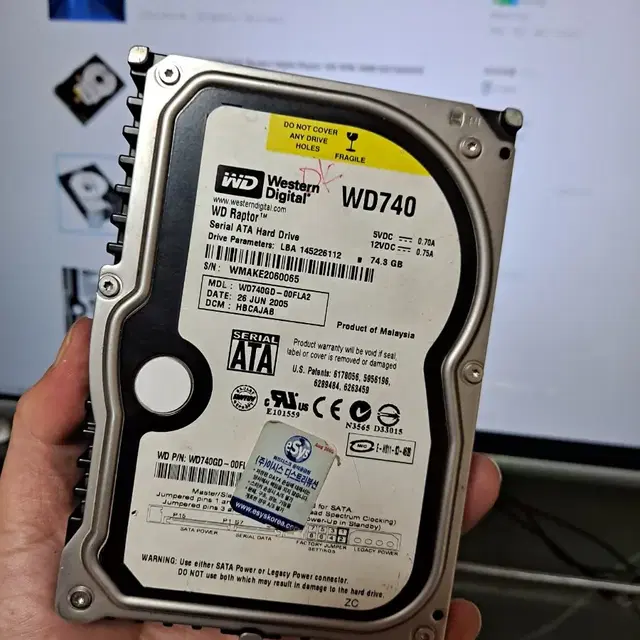 랩터 WD740GD-00FLA2 74.3GB 10K RPM HDD