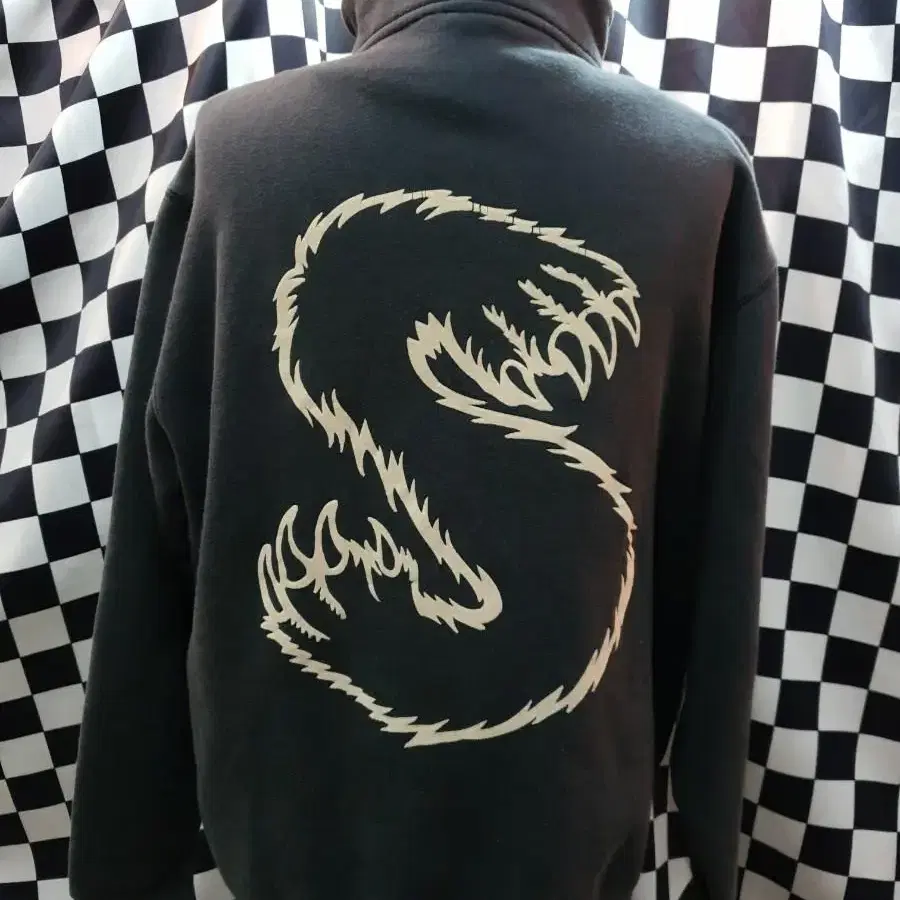 스투시 90s 빅S 나염 로고 기모 집업자켓 stussy