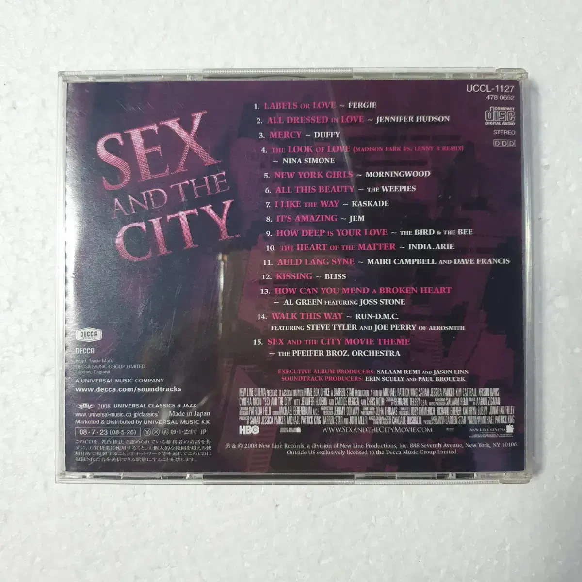 Sex And The City 섹스앤더씨티 OST 일본판 CD 중고