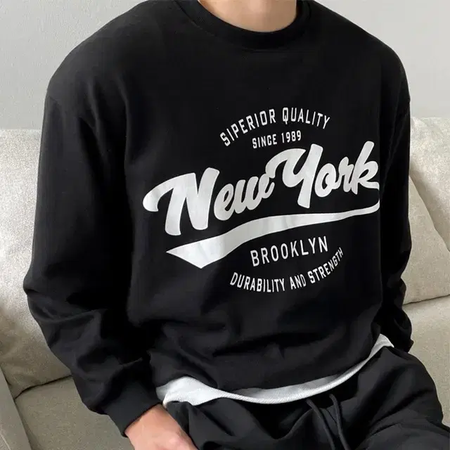 Men's New York logo lettering loose-fitting sweatshirt