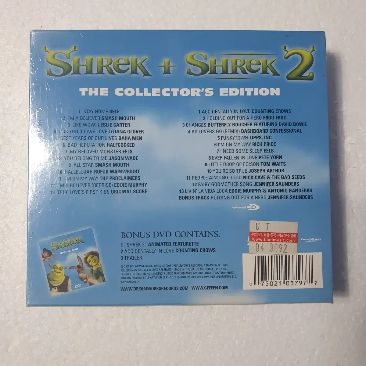 슈렉 Shrek Vol 1 Shrek Vol 2 애니 OST 새상품