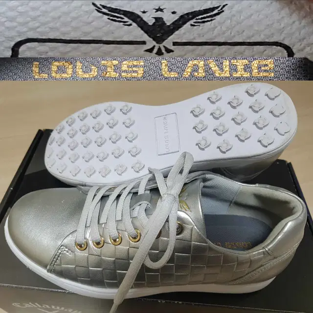 230 Louls Lavie golf 올실버 격자문양 스파이크리스