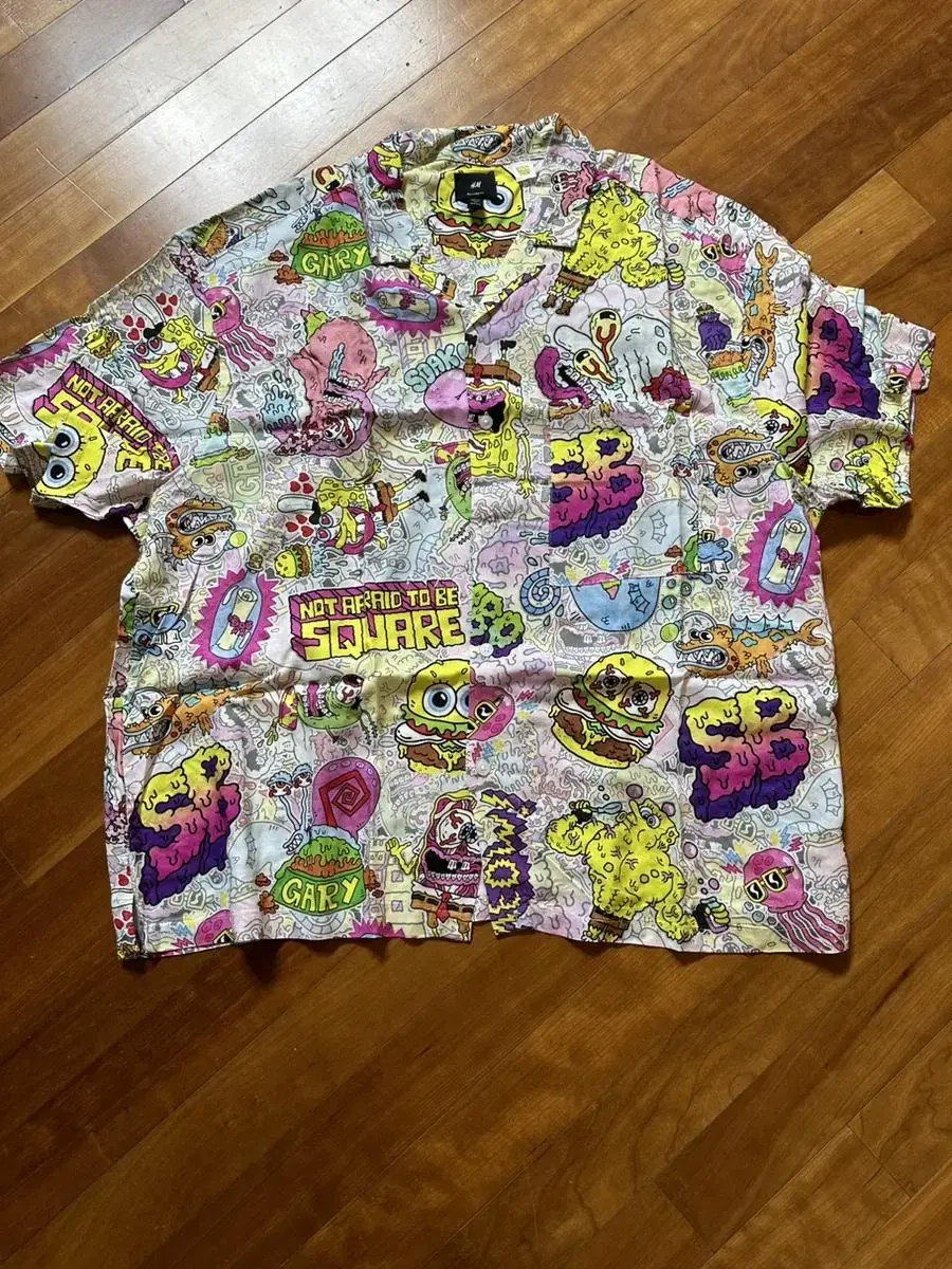 Aroha Hawaiian Shirt Floral Southern XXL (110-115) Big Size SpongeBob