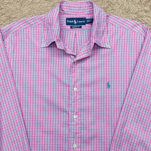 Men's Polo Ralph Lauren Long-sleeved checked shirt pink 16.5-32/33