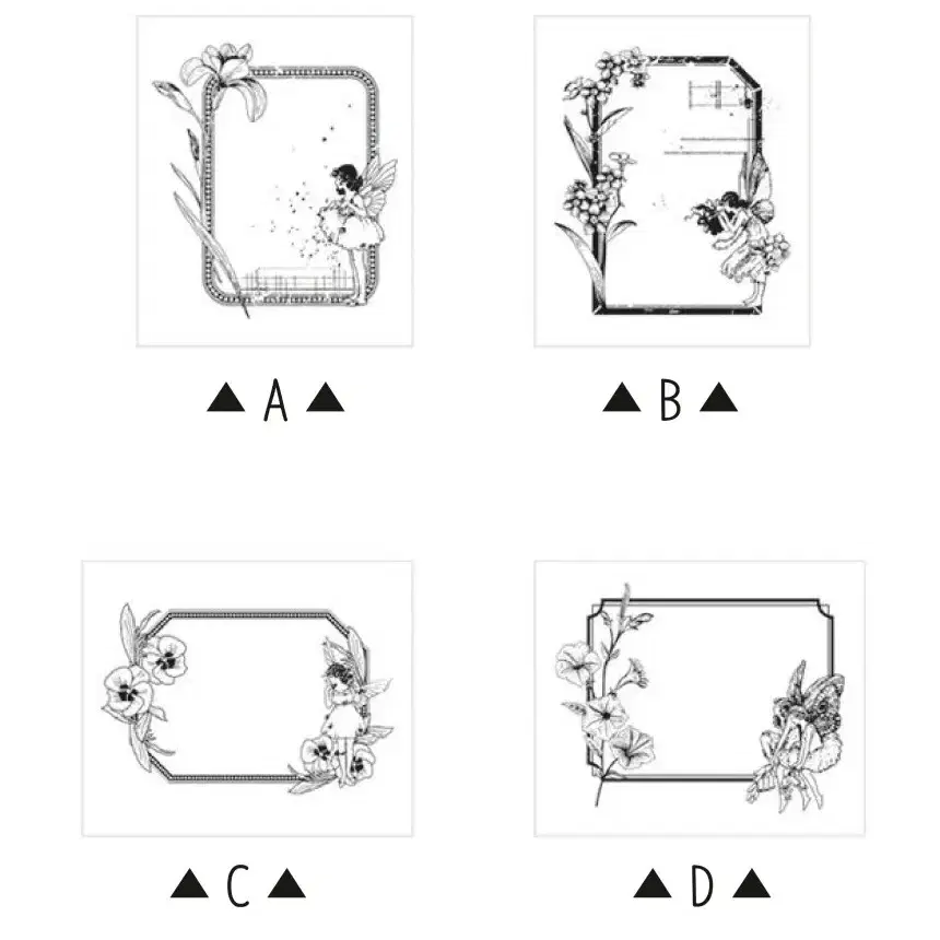 플라워 페어리 시리즈 우드 스탬프 8종