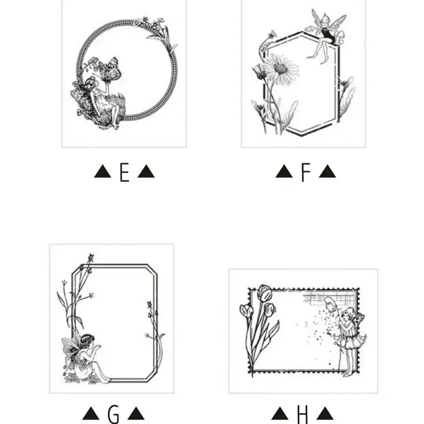 플라워 페어리 시리즈 우드 스탬프 8종