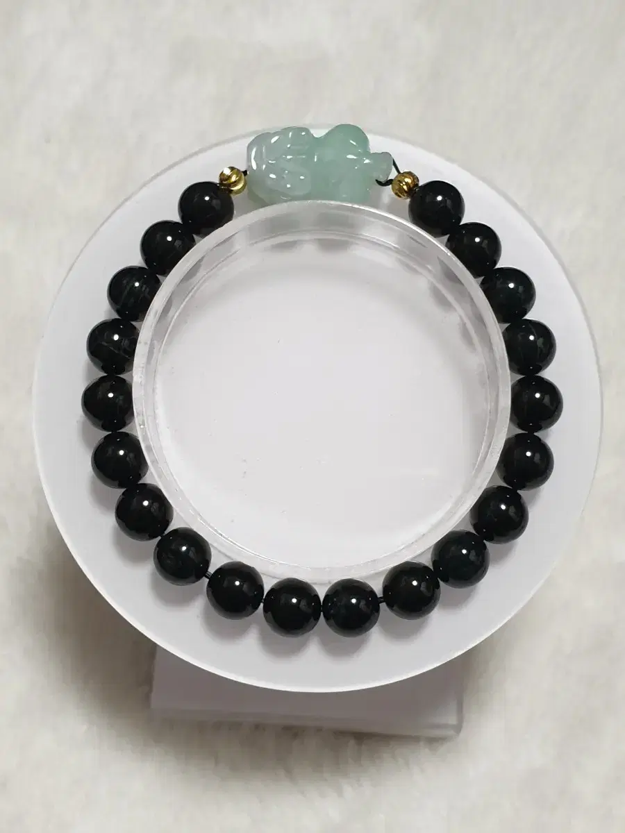 Rare natural Myanmar black jade bihu bracelet