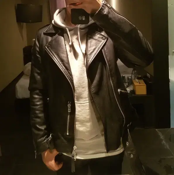 [Genuine]All Saints Biker Leather Jacket