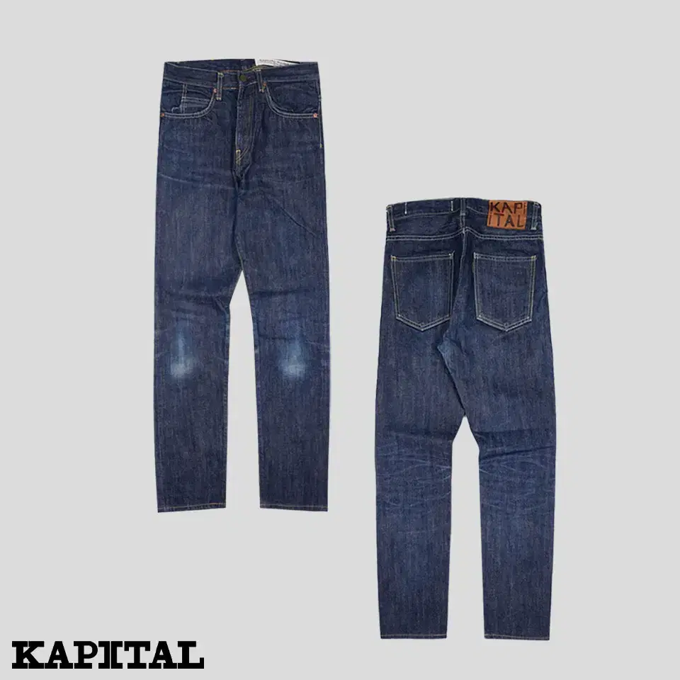 KAPITAL Slim-fit denim pants in jin blue wash MADE IN JAPAN