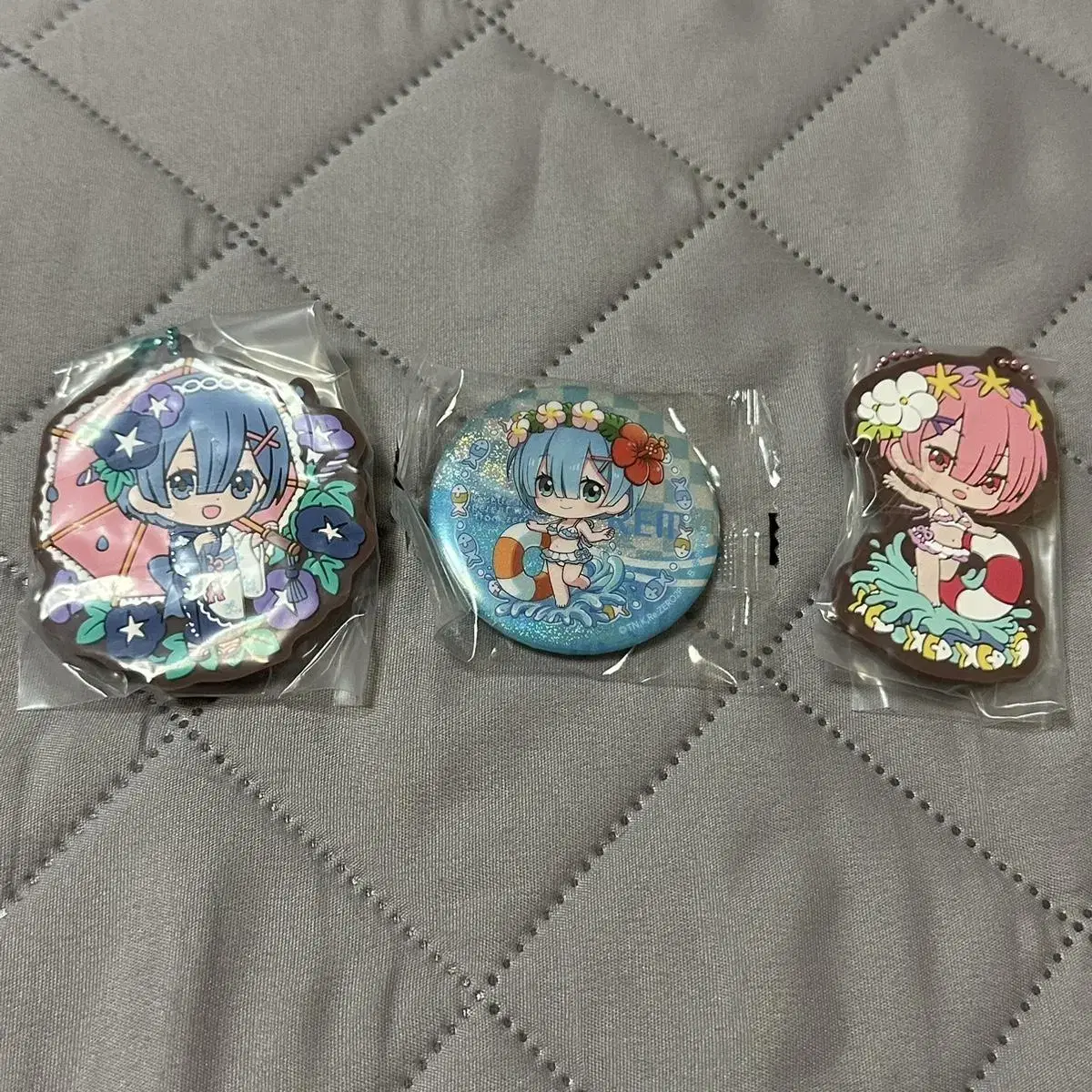 Lizero Lem Ram Gacha Badge Keyring