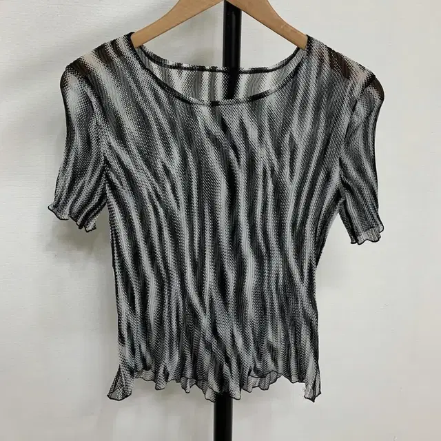 Zebra punk mesh see-through top