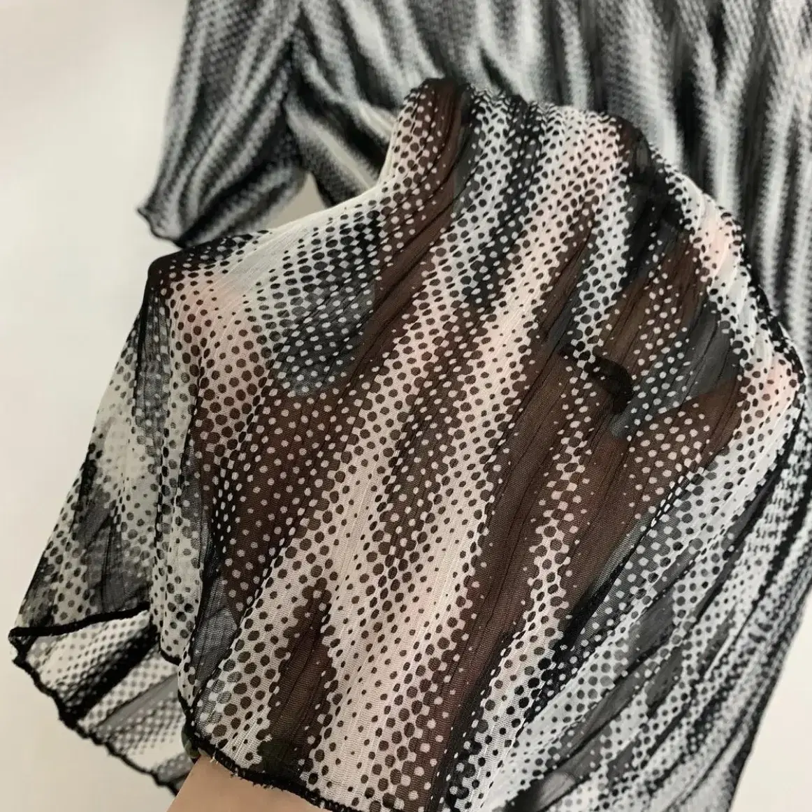 Zebra punk mesh see-through top