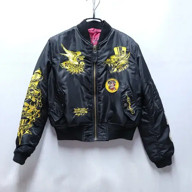 ED HARDY 에드하디 자수패치 스카잔 항공점퍼 블루종 #C602