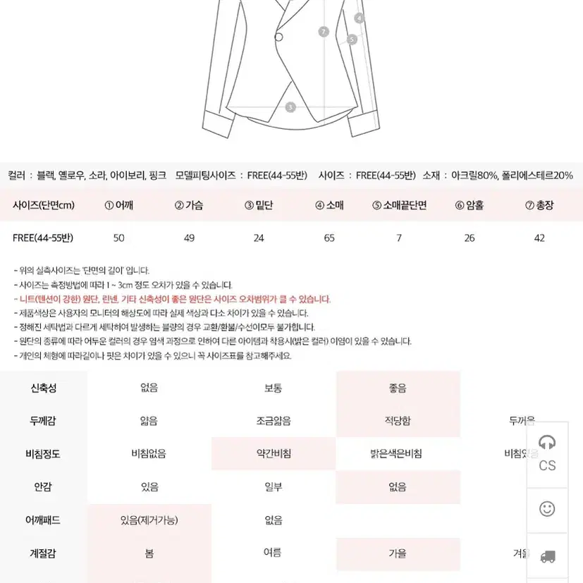 솔잎 패드 날개사 퍼 부클 크롭 가디건